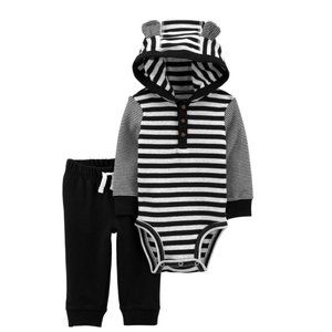 Carter's - 2Piece Striped Hooded Bodysuit Pant Set